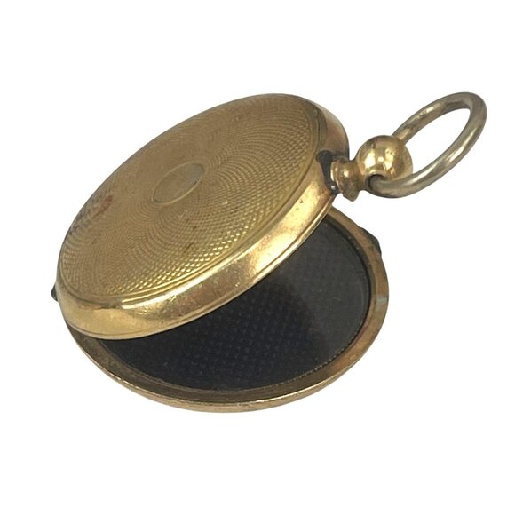 Antique Gold Tone Double-Sided Locket Pendant With Intricate Textured Design & L - Picture 4 of 8